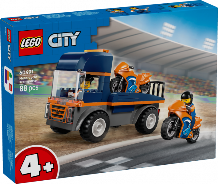 60491 LEGO® City Motociklu pārvadātājs , 4+ , модель 2026 года