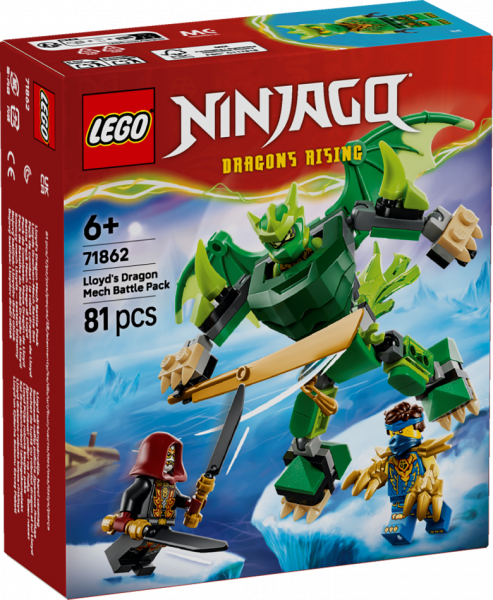 71862 LEGO® Ninjago Lloyd Pūķa robota kaujas paka, 6+ , модель 2026 года