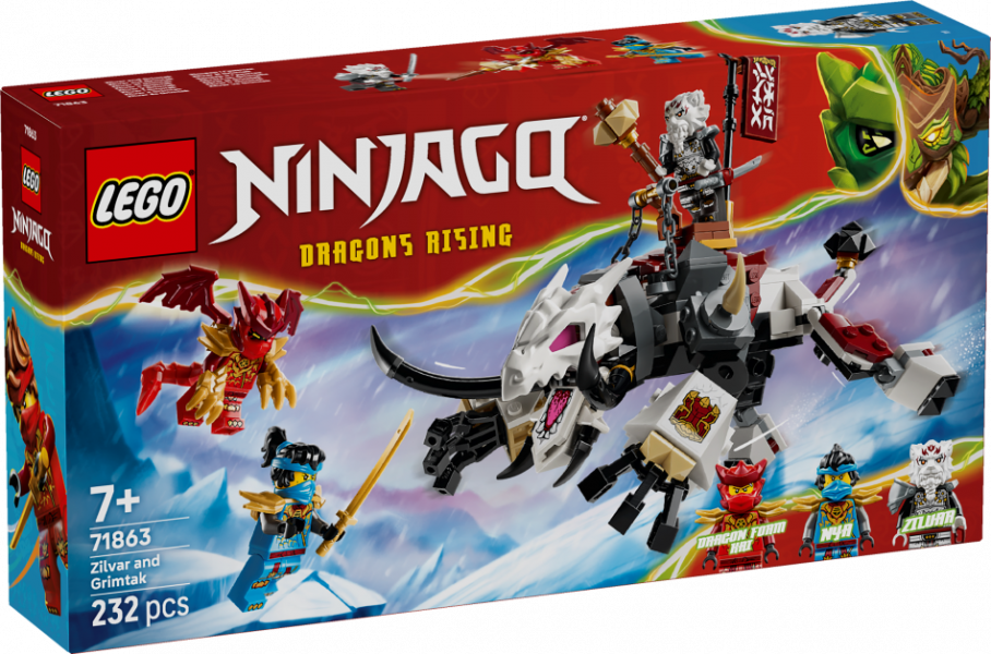71863 LEGO® Ninjago Zilvars un Pūķa zvērs Grimtaks, 7+ , модель 2026 года