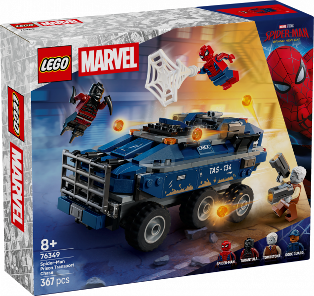 76349 LEGO® Marvel Super Heroes Zirnekļcilvēka cietuma transportlīdzekļa pakaļdzīšanās, 8+ , модель 2026 года