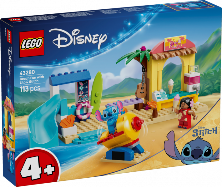 43280 LEGO® Disney Jautrība pludmalē ar Lilo un Stiču, 4+ gadi, 2026 gada modelis