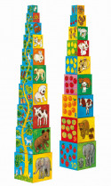 Djeco 10 koši kubi, piramīda - Mani draugi, 1+ gadi, DJ08506